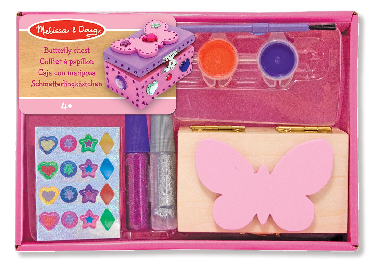 Melissa & Doug Decorate-Your-Own Wooden Butterfly Chest [Toy]