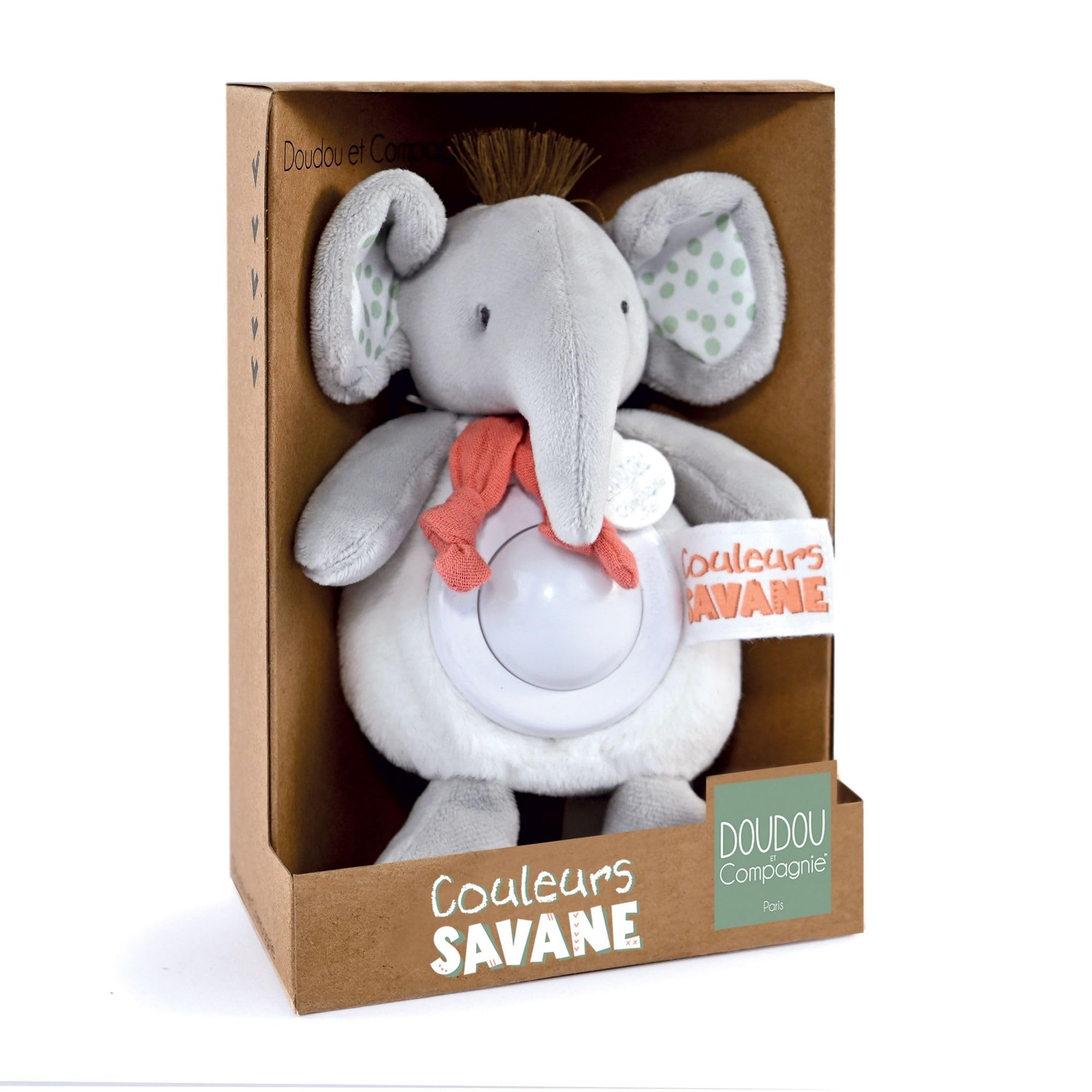Doudou et Compagnie DC4080 - Luz Nocturna de Elefante, 15 cm, Regalo de Nacimiento