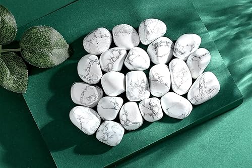 Miniatura 2 de QINJIEJIE Piedras pulidas de howlita blanca, cristales caídos, piedras preciosas a granel, piedras curativas de cuarzo, juego de rocas decorativas,