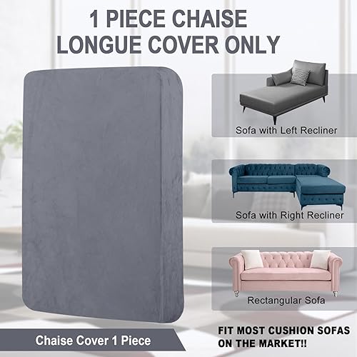 Miniatura 4 de Funda para sofá, 1 pieza, funda de terciopelo para sofá seccional, fundas de cojín separadas en forma de L, protector de muebles para perros y