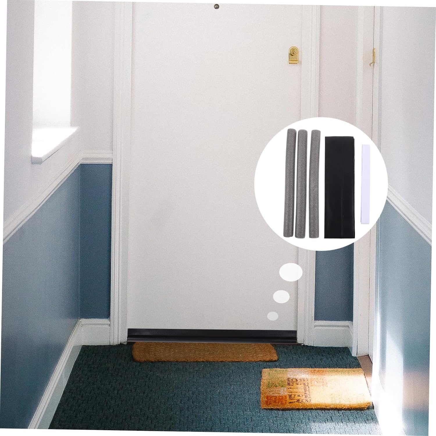 Ciieeo Weighted Door Draft Stopper for Bottom of Door Blocker Noise and Draft Excluder Flexible Weatherproof Strip for Bedroom and Office Easy Installation