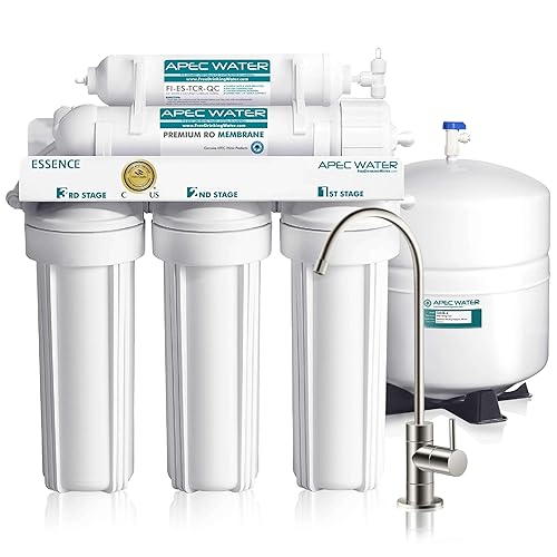 APEC Water Systems ROES-50 Essence Series - Sistema de filtro de agua potable de ósmosis inversa de nivel superior con certificación de 5 etapas