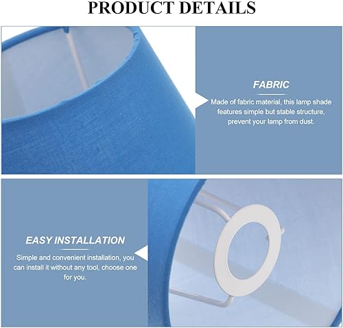 Miniatura 8 de LALAFINA Pantalla de tela para lámpara de araña pequeña pantalla de lámpara de barril cubierta de lámpara pequeña con clip en bombilla para lámpara