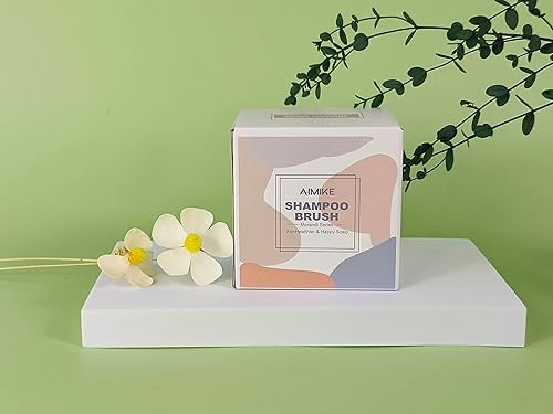 Miniatura 9 de AIMIKE Cepillo de champú masajeador para el cuero cabelludo, limpiador de cabello de silicona suave para lavar el cabello, eliminar la caspa y