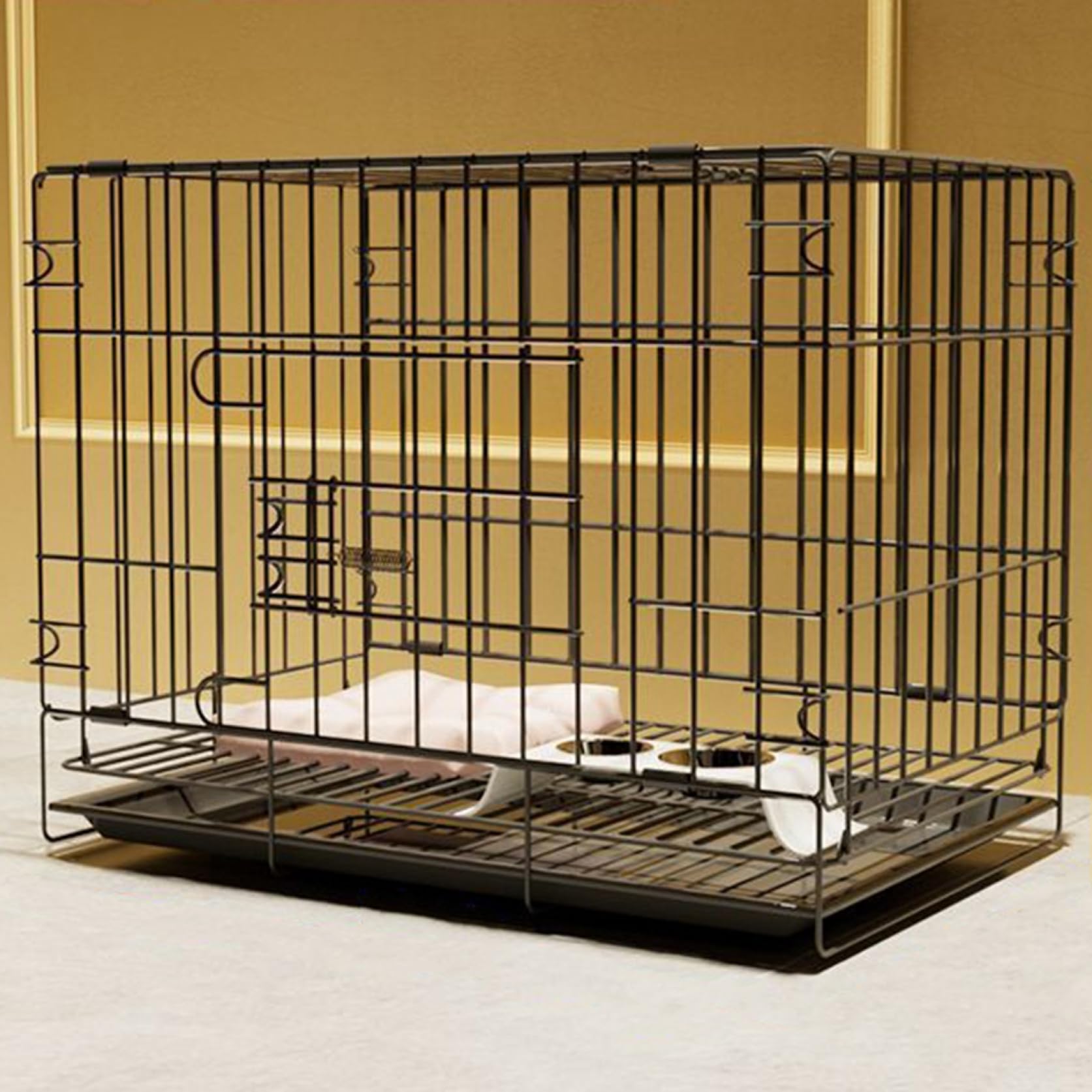 犬　ケージ　小屋　お家　小型犬〜中型犬 Amazon | ペットケージ 小型犬/中型犬/大型犬 61×42×50cm 鉄製 折畳み