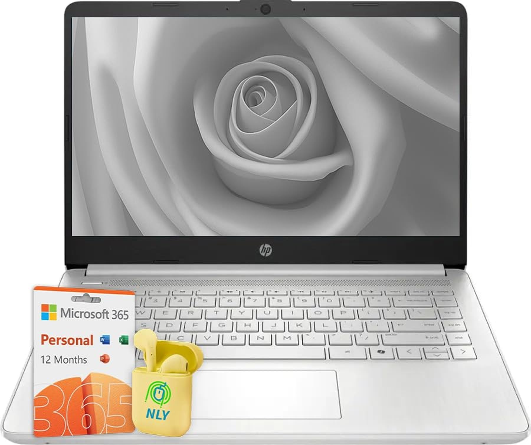 HP 14" HD Student Business Laptop Computer, 32GB RAM 640GB Storage, Intel N150 Processor, Windows 11 w/ 1-Year Microsoft 365, SD Card Reader, Long