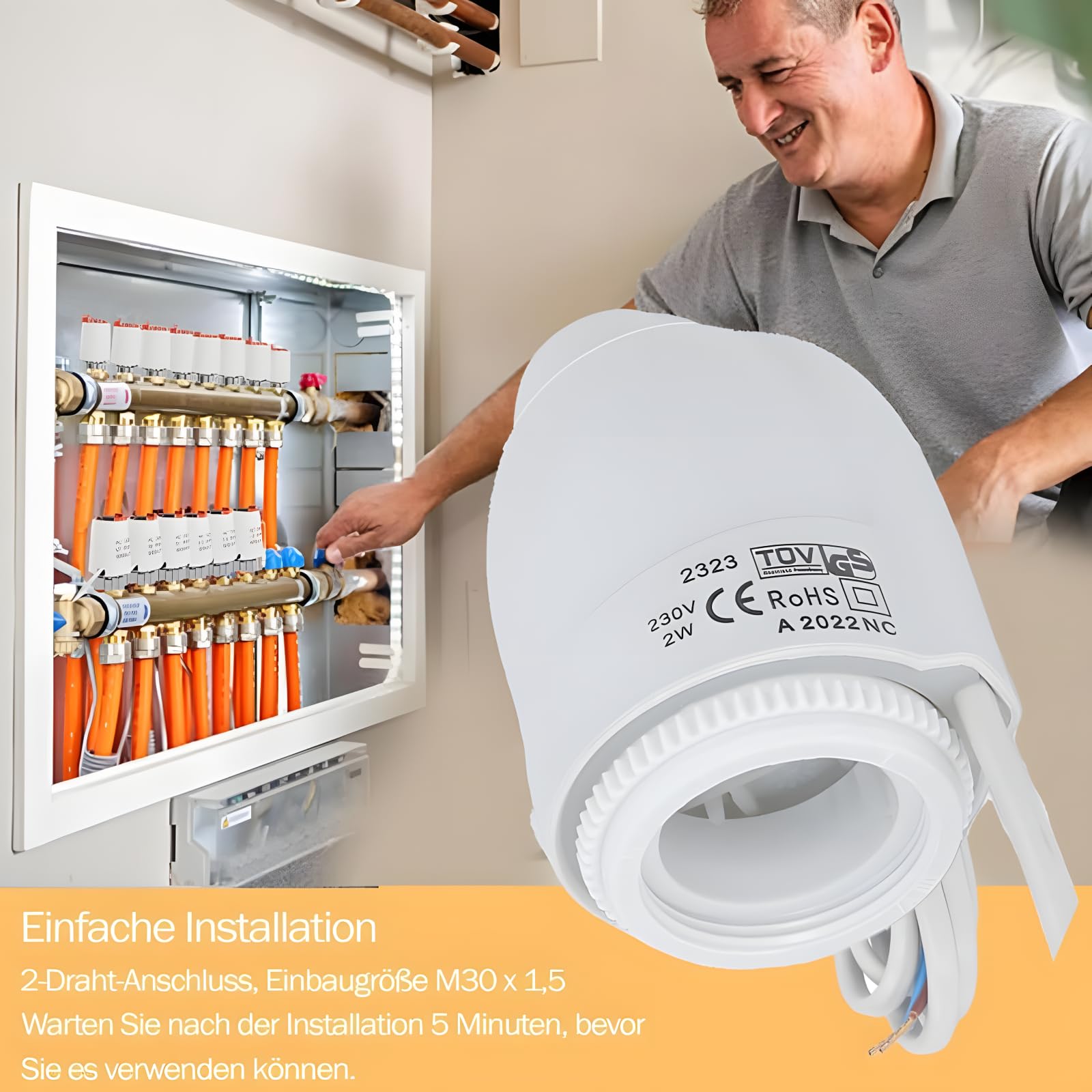 Elektrothermische Actuator Vloerverwarming Thermostatische Mengkraan Elektrische Thermische Actuator voor Buderus 230VAC, Normaal Gesloten