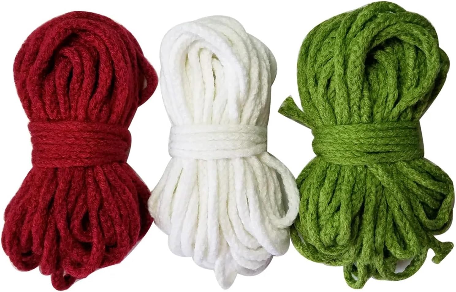 Acrylic Braided Rope Diameter 5mm Thick Rope Hand Knitted Crochet Decoration DIY(Red 15m)