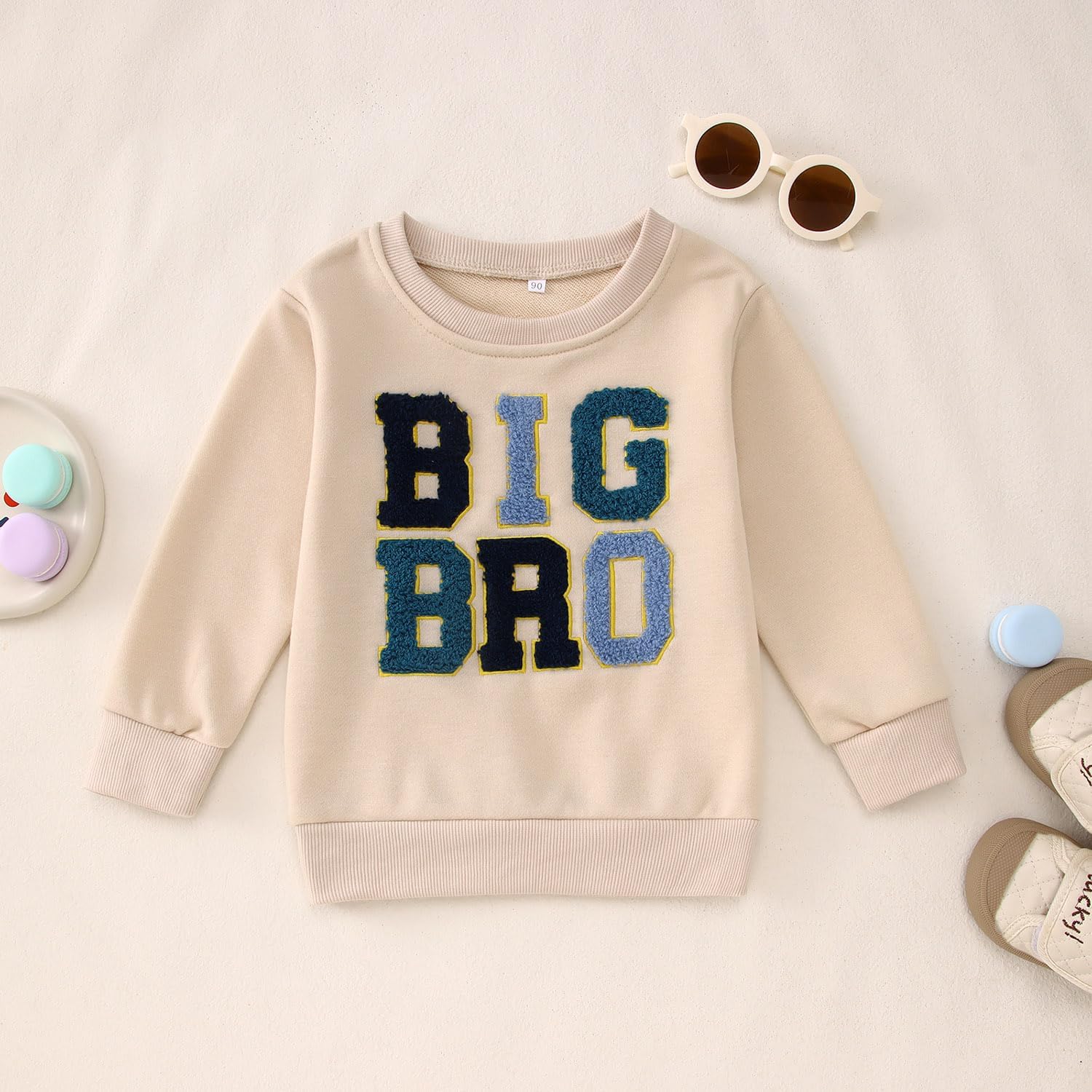 Big Brother Sweatshirt Toddler Boy Big Bro Chenille Patch Embroidered Pullover Announcement Long Sleeve Shirt Fall Tops - Image 5
