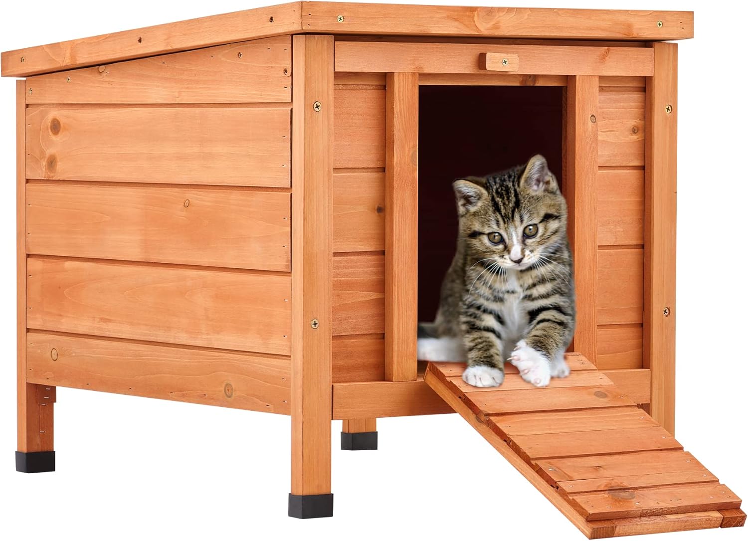 Buy COZ Rabbit Hutch and Guinea Pig House with Ramp, Outdoor Pet Hutch
