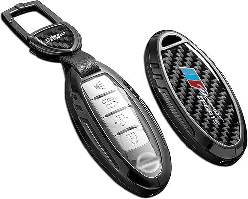 Miniatura 1 de para Honda Key Fob Cover con llavero, aleación de zinc carcasa para BMW Toyota Nissan Volkswagen etc, Color de pistola y color negro