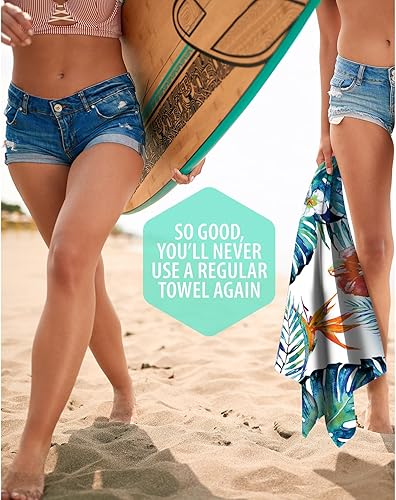 Vista 49 de VENTURE 4TH Toalla de playa de microfibra: secado rápido, compacta, sin arena, absorbente, a prueba de arena y ligera, perfecta para camping, playa