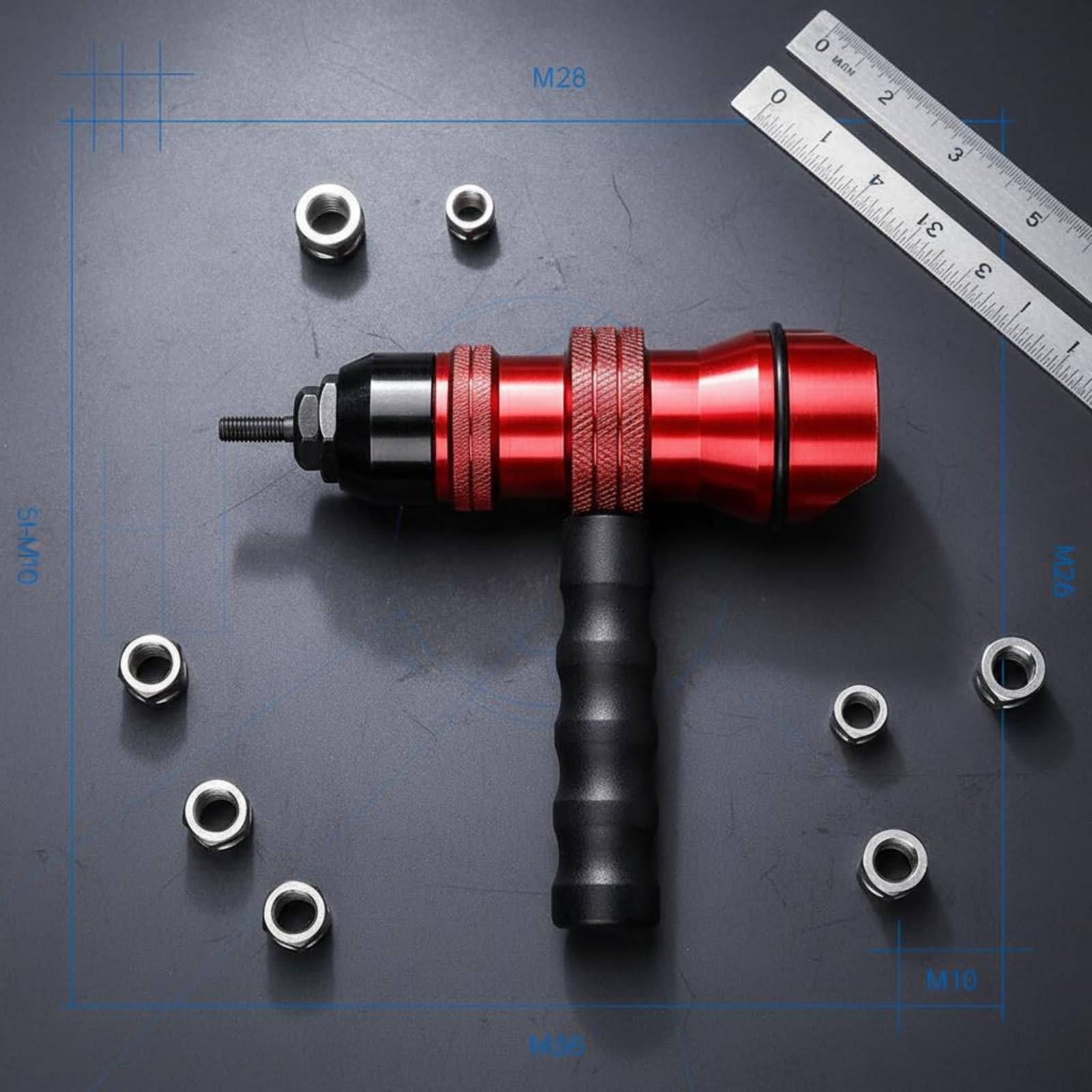 Baoblaze Adattatore Rivettatrice Elettrico Rivetto Dado Attacco Trapano Inserto Filettato Attrezzo Manuale per Montaggi Efficienti con Controllo Migliorato