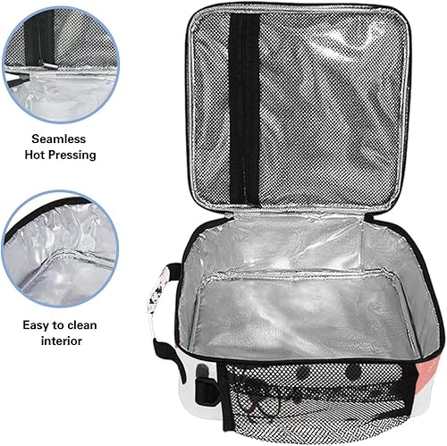 Vista 41 de Lonchera con diseño de caballo de girasol para niñas, bolsa de almuerzo aislada para niños, correa de hombro congelable para la escuela y la oficina