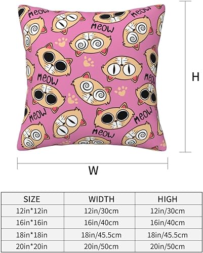 Miniatura 2 de Aimeryup Throw Pillow Covers 12x12 Inch Pink Funny Cat Decorative Pillow Covers Cushion Covers cojines decorativos para sala Pillow Cases Cute Throw