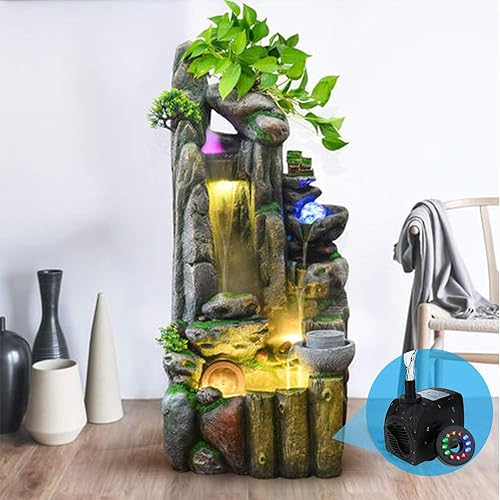 Miniatura 7 de Bomba sumergible de fuente de 400 GPH (1800LH, 25W), ultra silenciosa, 12 luces LED coloridas con 3 boquillas, cable de alimentación de 6 pies para