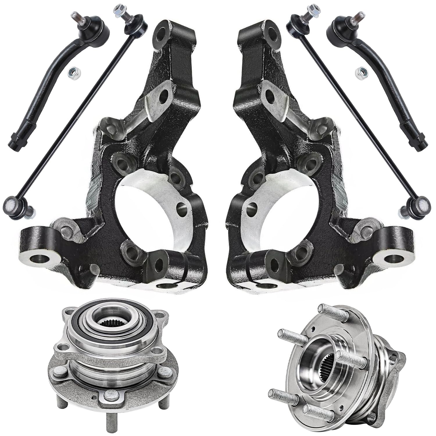 Detroit Axle - 8pc Front Loaded Knuckles Kit for 07-12 Hyundai Veracruz