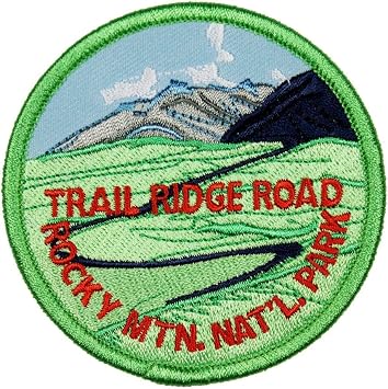 Trail Ridge Road Patch Rocky Mountain Travel Badge Embroidered Iron On Applique