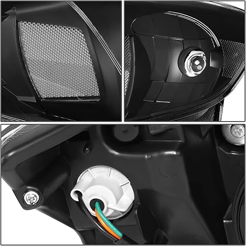 Miniatura 4 de DNA MOTORING HL-OH-SIMP08-BK-CL1 - Par de faros delanteros de luz baja compatible con Subaru Impreza 08-11, carcasa negra/lente