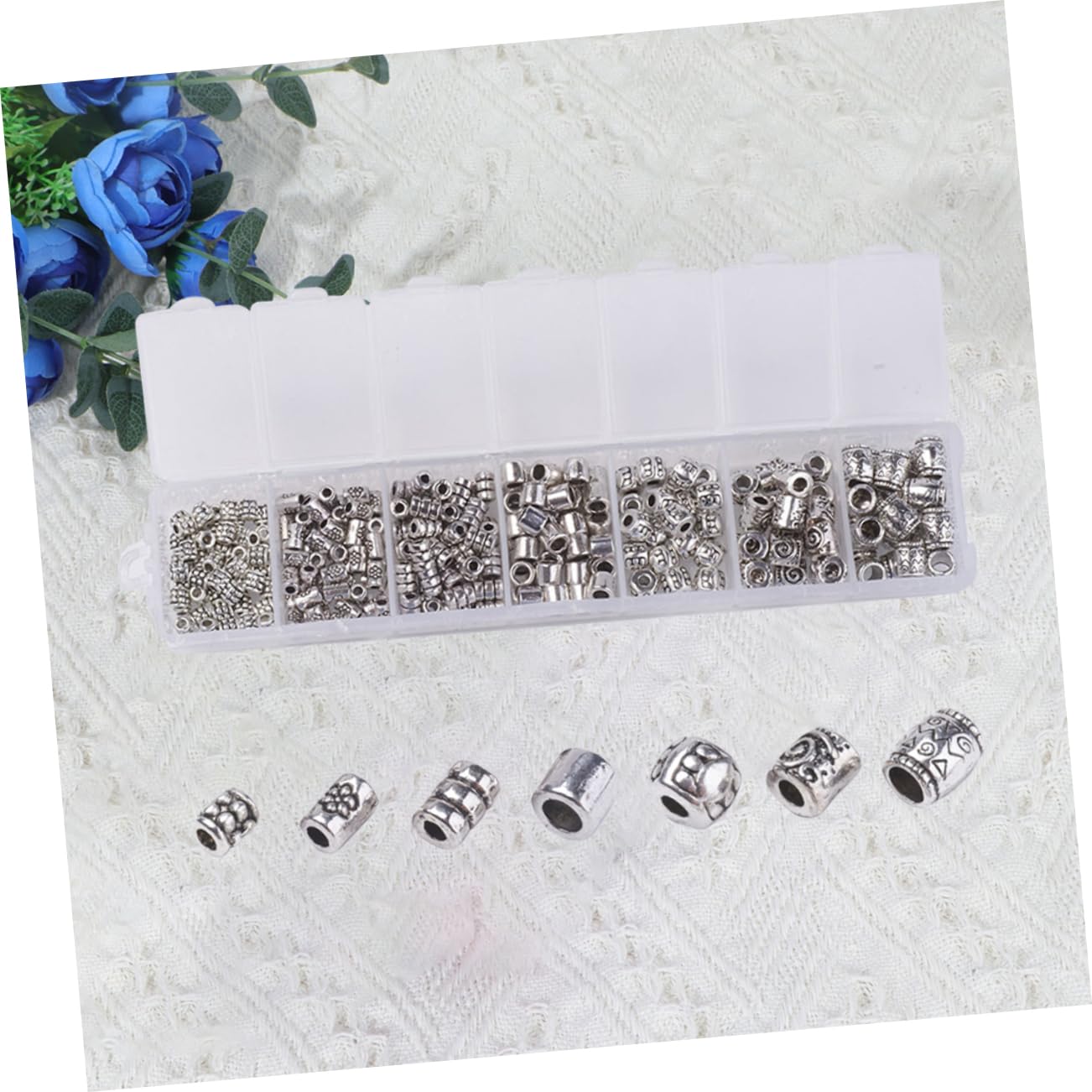 Angoily 3 Series Abalorios De Aleación Para Joyas Diy Accesorios Para Collares Pulseras Y Decoración De Disfraces Plateado 260 Piezas*3