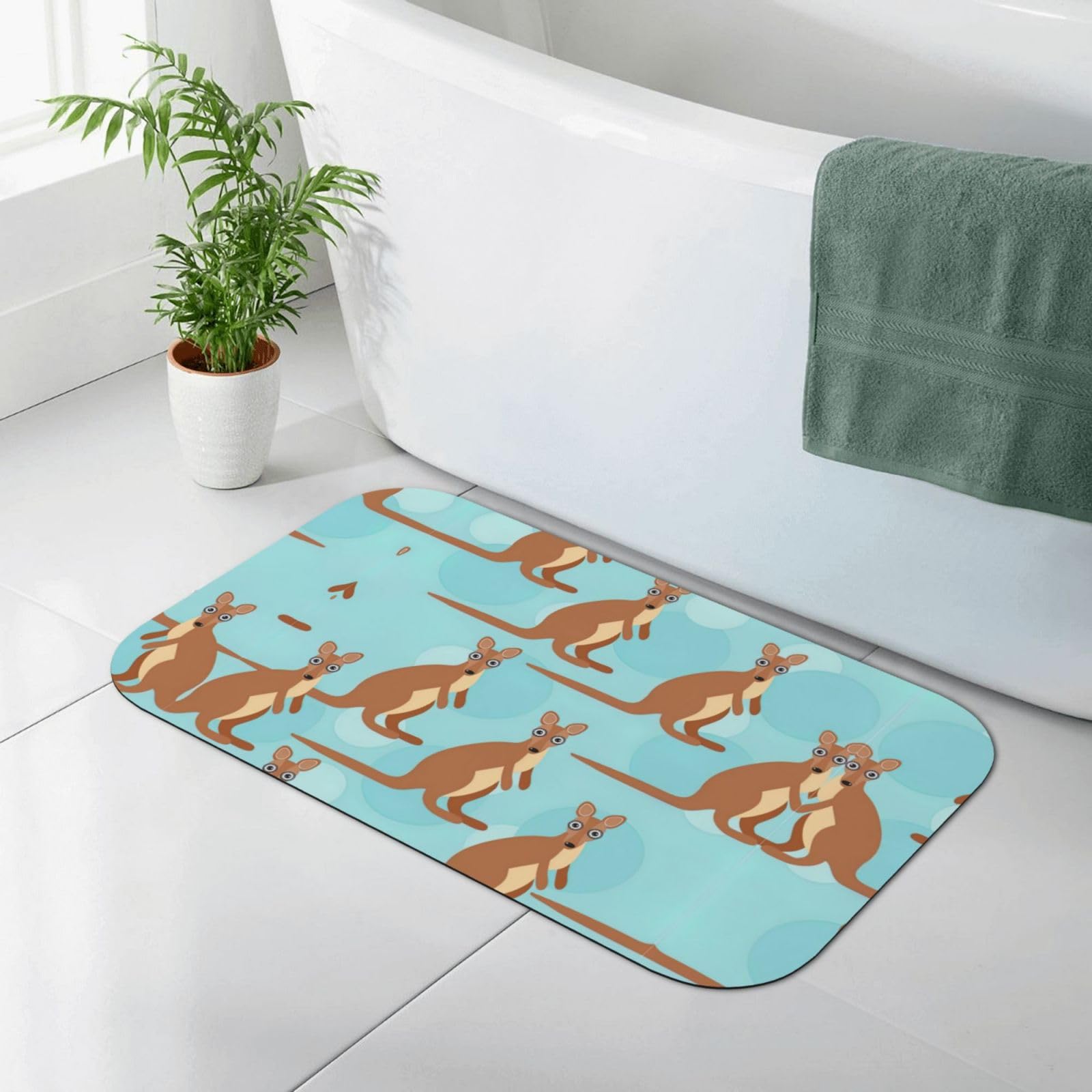 Tapis de bain super absorbant et antidérapant Funny for Kangaroo Zoo 50 x 80 cm