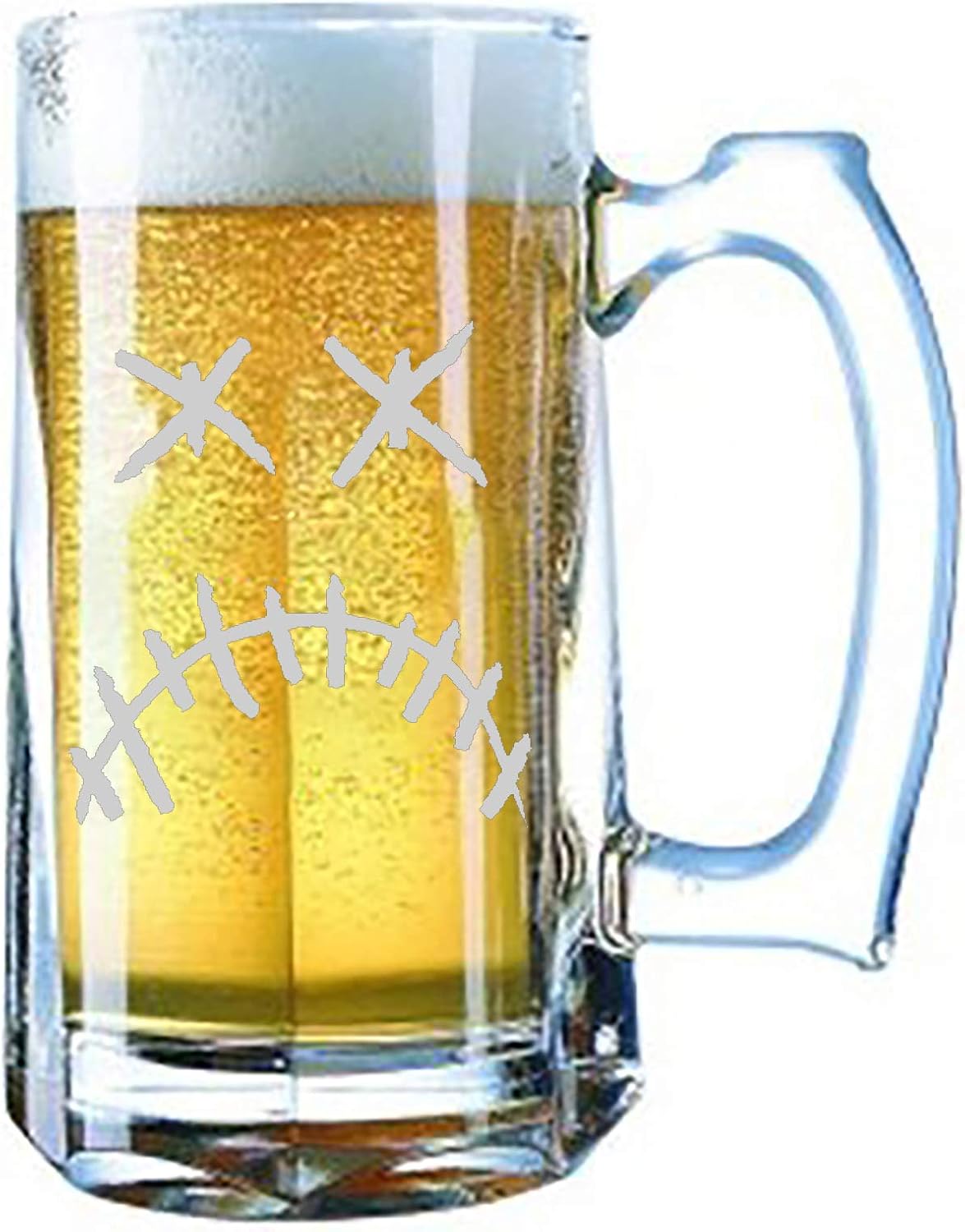 Stitched Skull Face - Giant Laser Engraved Beer Mug 28 Ounces Beer Stein (Smile)