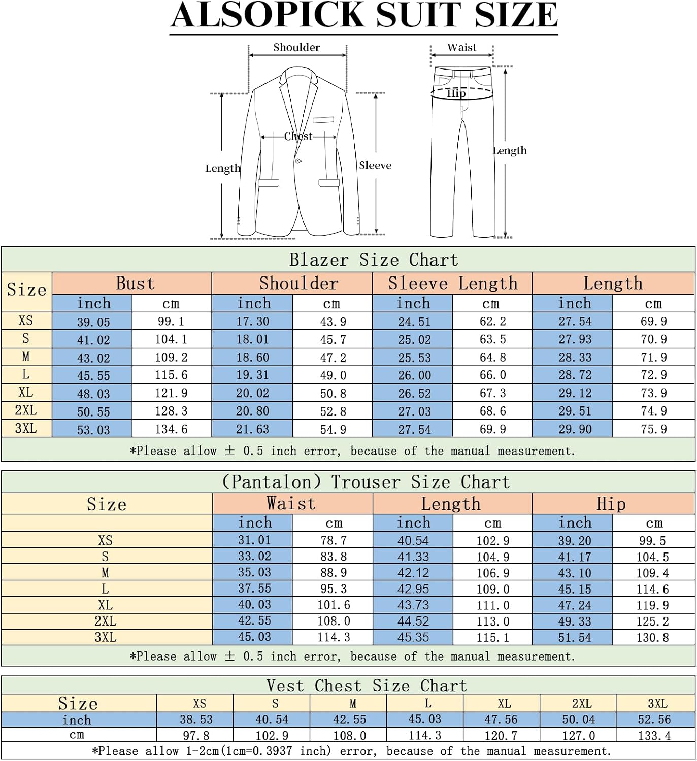 Men's 3 Piece Slim Fit Suit Set Formal Business Wedding Party Tuxedo Classic Blazer Pants