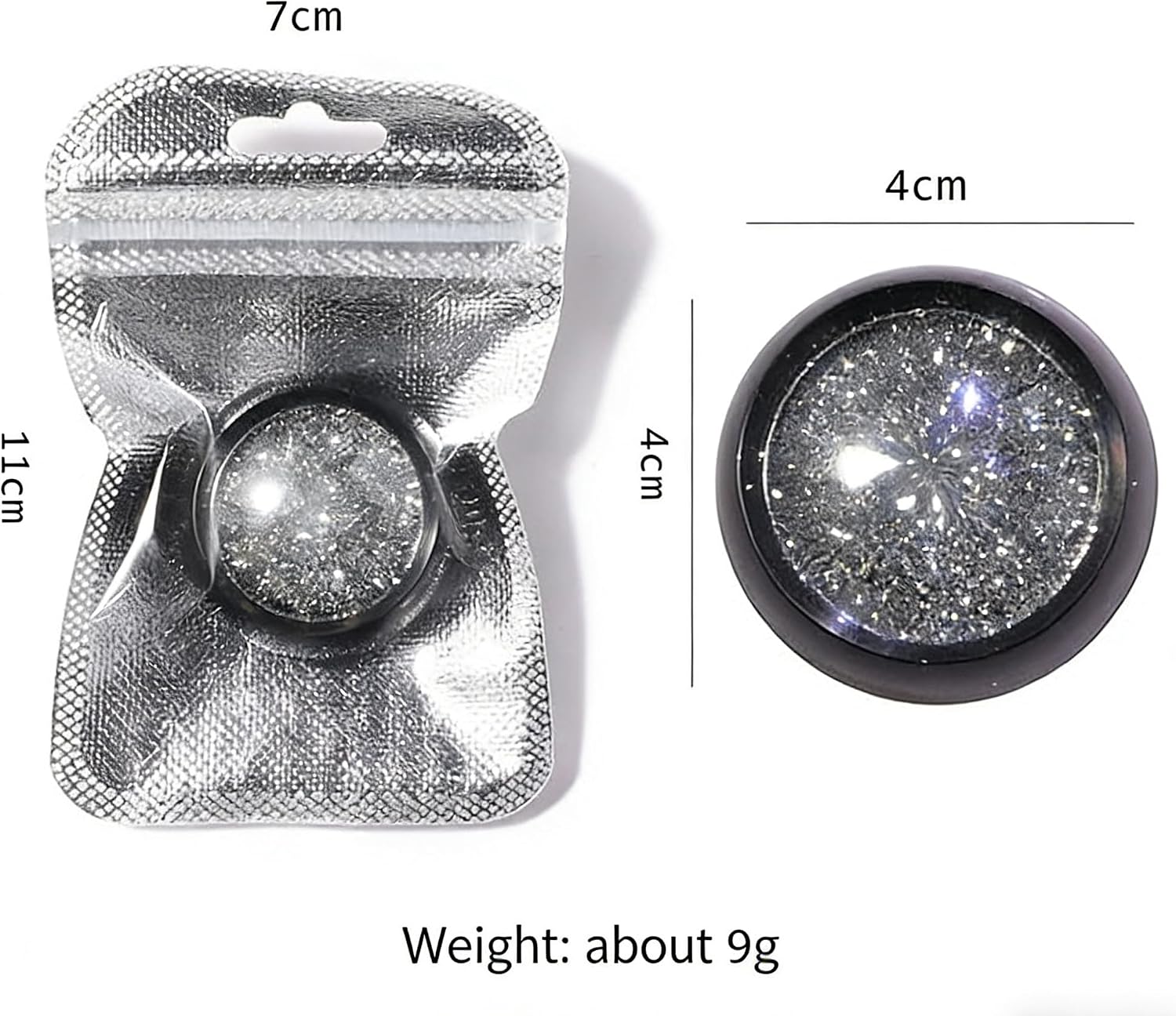 Silver Holographic Nail Powder 0.33oz, Diamond Dust Glitter with Reflective Pixel Crystals - Shiny Sparkle for Nail Art Decoration