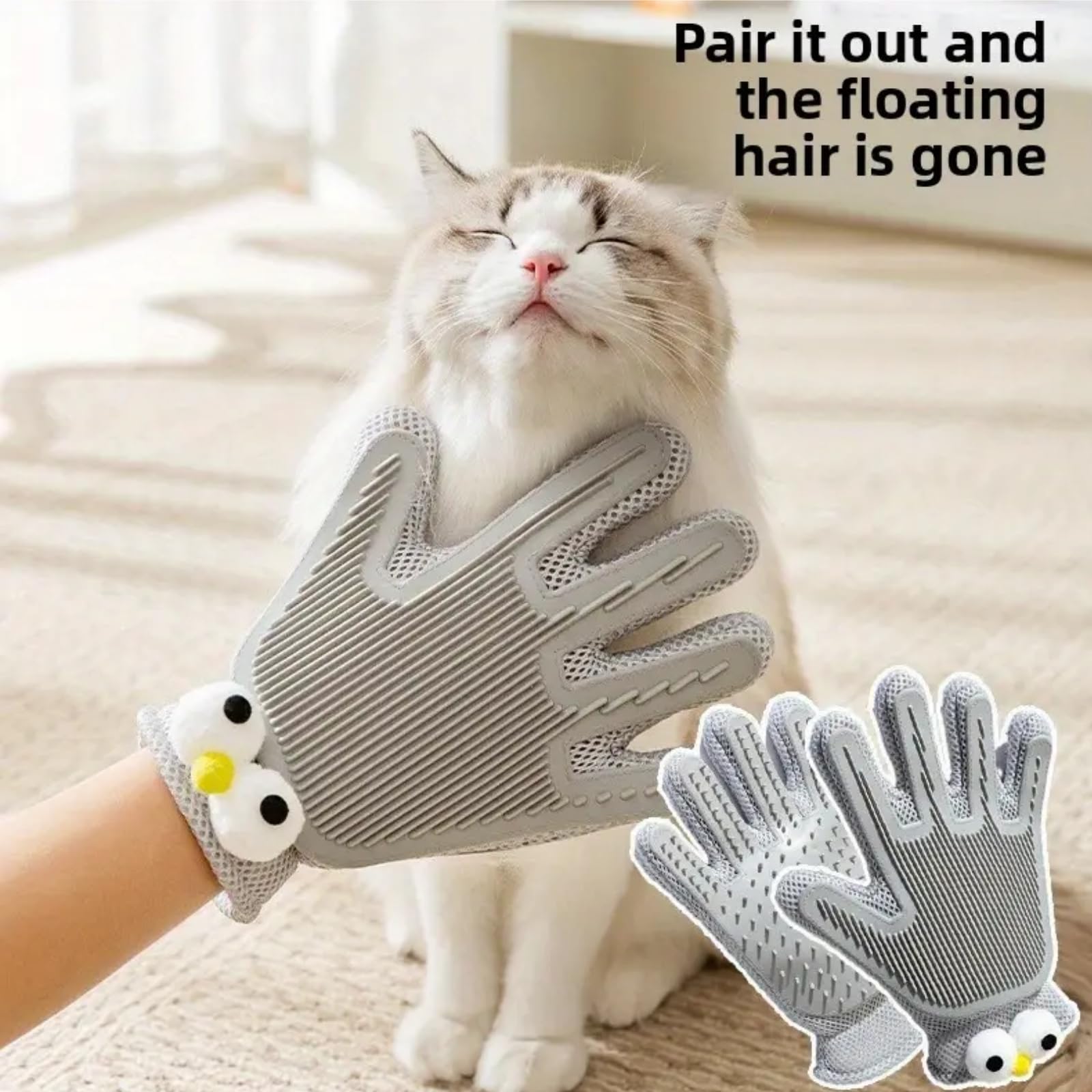 Double Sided Pet Grooming Gloves, Dog Hair Remover & Cat Grooming Glove - Image 3