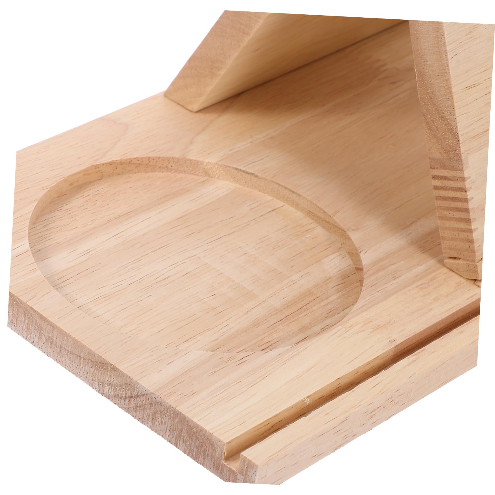TEHAUX Leggio in Legno Triangolare Con Portabicchieri Scaffale Per Libri e Riviste Supporto Per Poggiapagina Organizzatore Da Scrivania Per Piccoli Spazi Abitativi