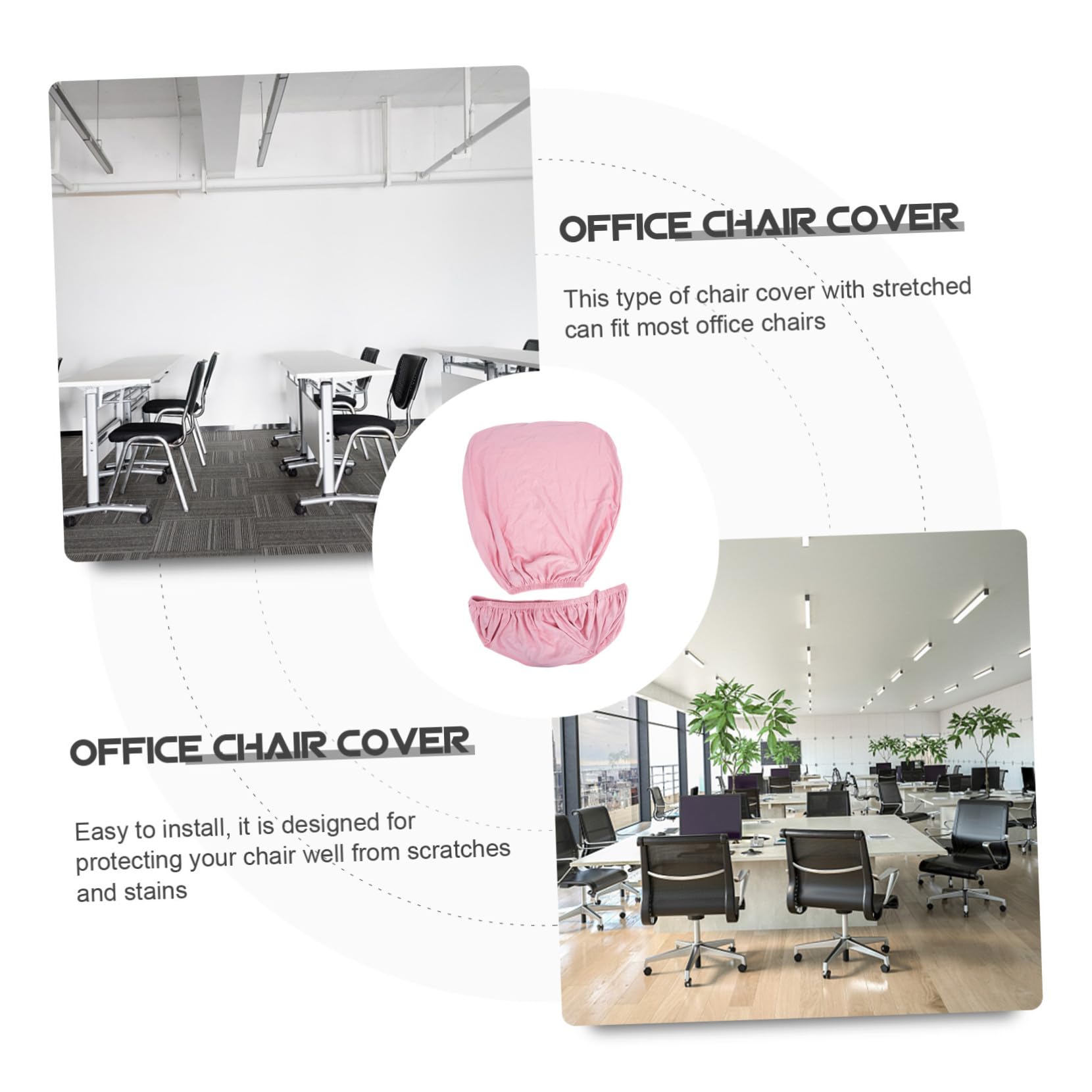 Coprisedia elastico rosa per sedia da ufficio, fodera rimovibile per schienale e seduta da scrivania del computer, lavabile e per uso domestico/lavoro