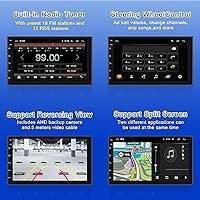 Vista 4 de Apple Carplay Android Auto Dual DIN Android 11 Car Stereo Hikity 7 pulgadas pantalla táctil radio de coche con Bluetooth GPS navegación HiFi sonido