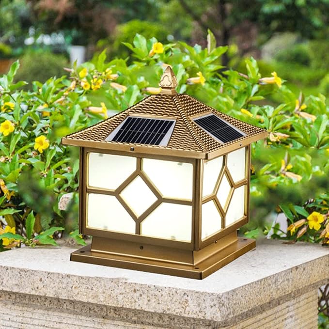 RCIDOS RCIDOS Europese Stijl Buitenpostlicht Tuinpijlerkoplamp LED Retro Landschap Aluminium Met Acryl Lampenkap IP54 Waterdichte Lamp Terraspijlerlamp voor Ingangen Van De Opritten Van Garden Street Yard photo 2