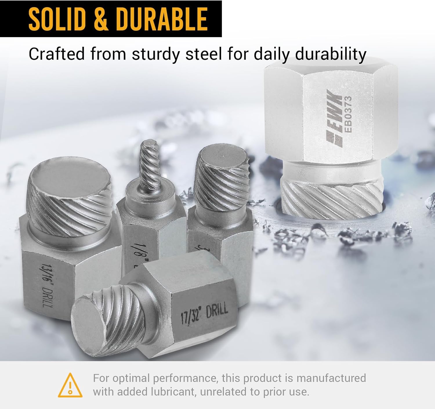 EWK 25 Pcs CR-MO Multi-Spline Screw Extractor Set, Hex Head Easy Out Bolt Removal Tool Set for Stripped, Rounded, Damaged, Broken or Rust Screws