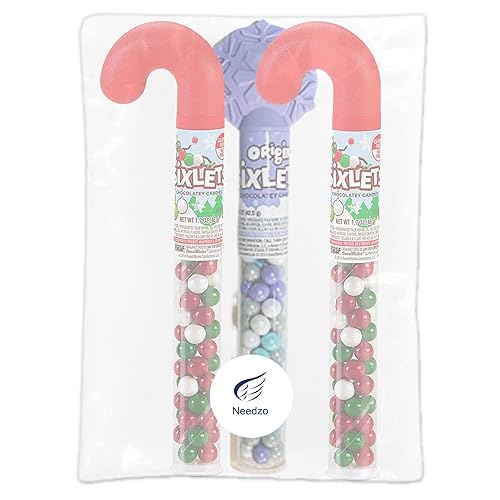 Miniatura 4 de Caramelos de chocolate pequeños recubiertos de caramelo en embalaje de bastón de caramelo y copo de nieve, regalos de fiesta de Navidad, paquete de