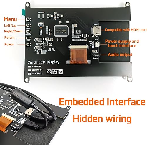Miniatura 3 de WOWNOVA Panel de sensor de computadora de 7 pulgadas, pantalla LCD, monitor de temperatura de PC, pantalla secundaria, accesorios de PC para carcasa