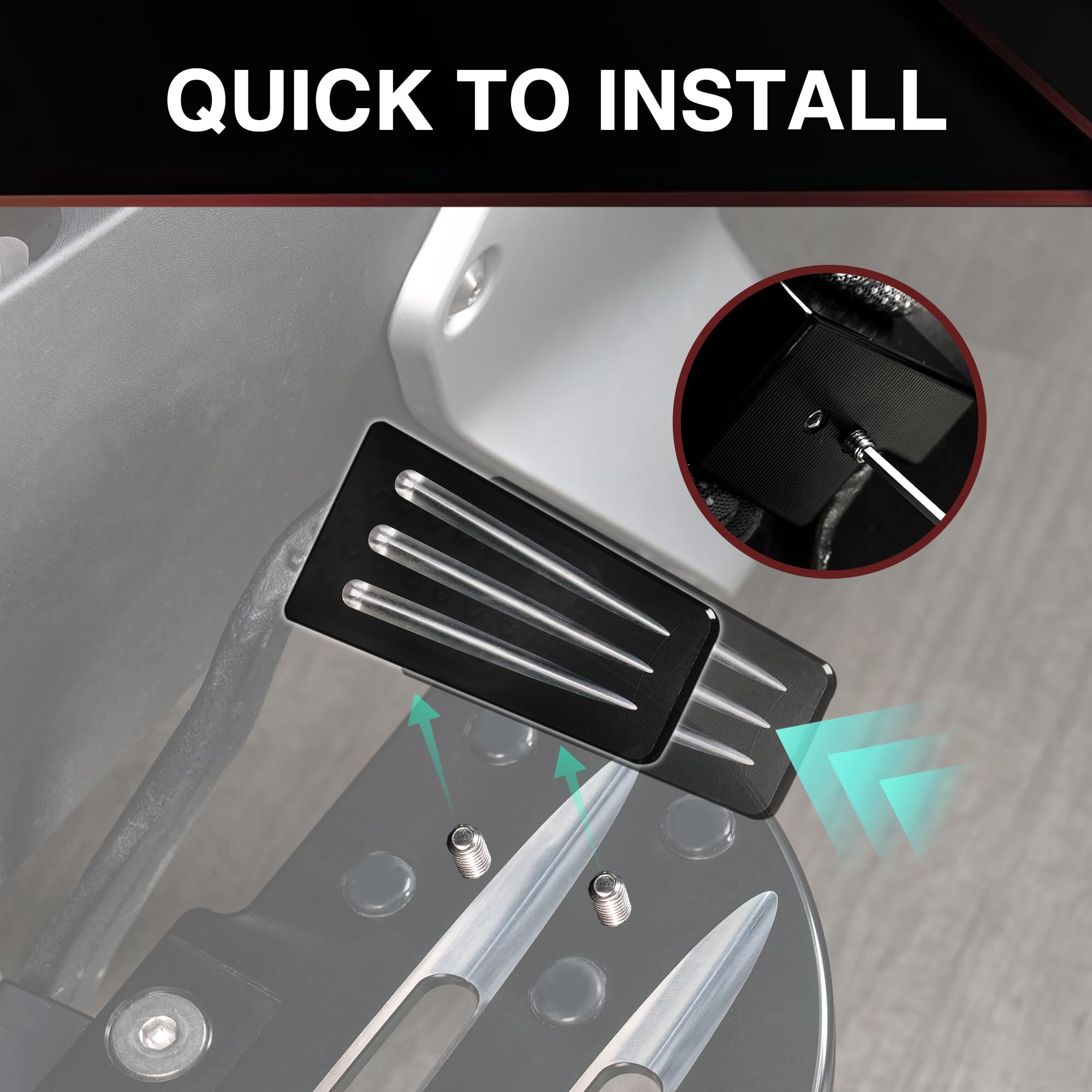Größeres Bremspedal aus Billet-Aluminium für Can Am Ryker, Pedal-Fußbretter für Can-Am Ryker 600 900 Sport & Ryker Rally Edition alle Modelle Zubehör (schwarz)