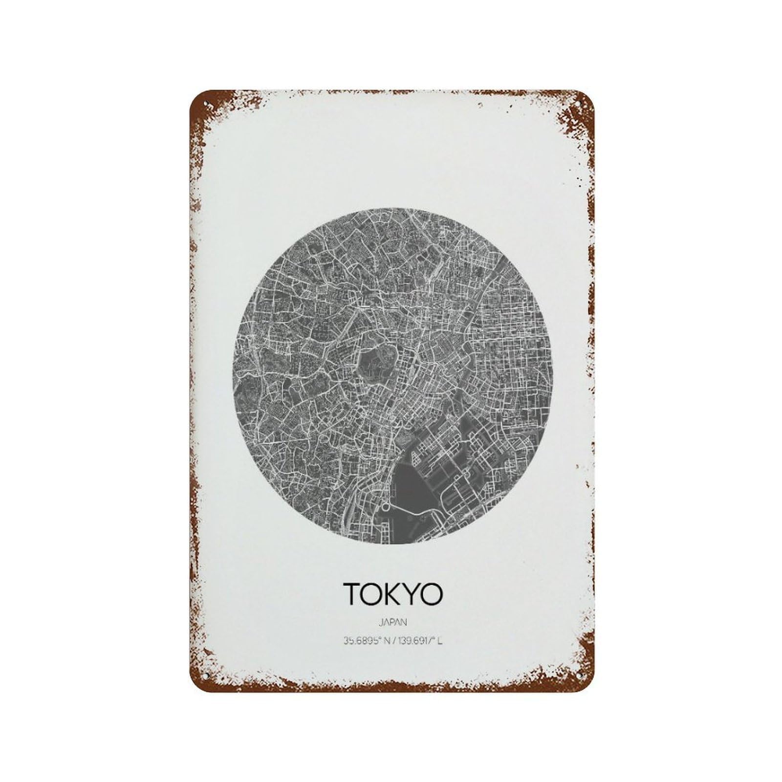 xiaoxiaoshen Tokyo Map Modern Home Decor Wall Decor Art Metal Tin Poster Modern Home Decor Art Home Bar Shop Decorations Vintage Sign 30x20cm