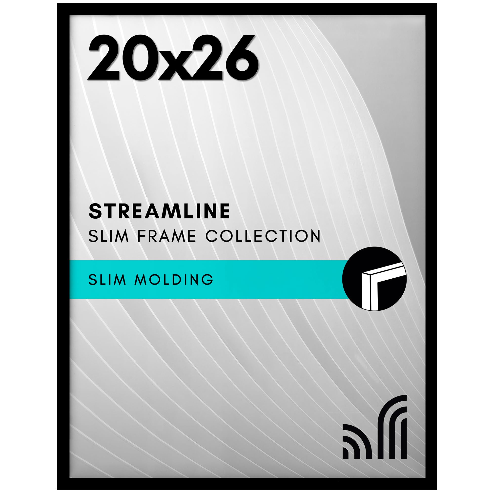 Americanflat 20x26 Picture Frame with Polished Plexiglass - Streamline Collection - Thin Border Picture Frame for Wall Display - Hanging Hardware Included - Black
