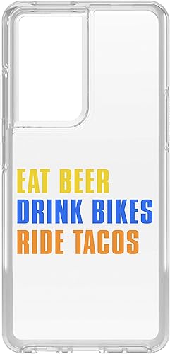 DistinctInk Funda híbrida transparente a prueba de golpes para Samsung Galaxy S21 Ultra (pantalla de 6.8 pulgadas), parachoques de TPU, parte
