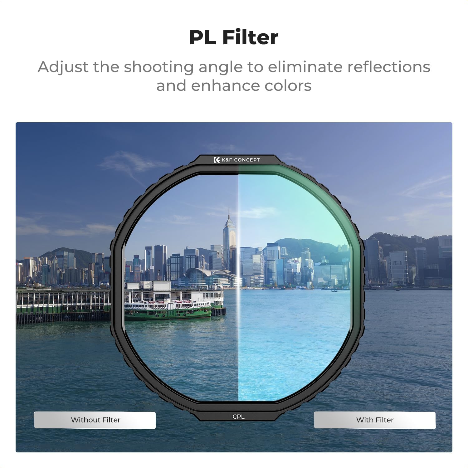 K&F Concept Snap on Fit ND Filter Compatible with Insta360 Ace Pro 2 New Lens Model, 6 Pack PL ND8 ND16 ND32 ND64 ND128 Polarizer Neutral Density Light Reduction Filter Action Camera Accessories