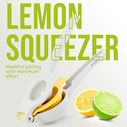 Miniatura 7 de Zulay Kitchen Exprimidor de Limón 2 en 1 de Metal - Exprimidor Manual Resistente de Máxima Extracción que Obtiene Hasta la Última Gota - Exprimidor