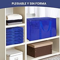 Vista 8 de Ticonn - Bolsa de transporte extragrande con cremalleras y asas de transporte, resistente, para ahorrar espacio, color azul