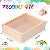 Vista 2 de Thyle 12 cajas de madera sin terminar, 6.3 x 4.9 x 1.8 pulgadas, cajas rectangulares pequeñas de madera con tapa para suministros de regalo