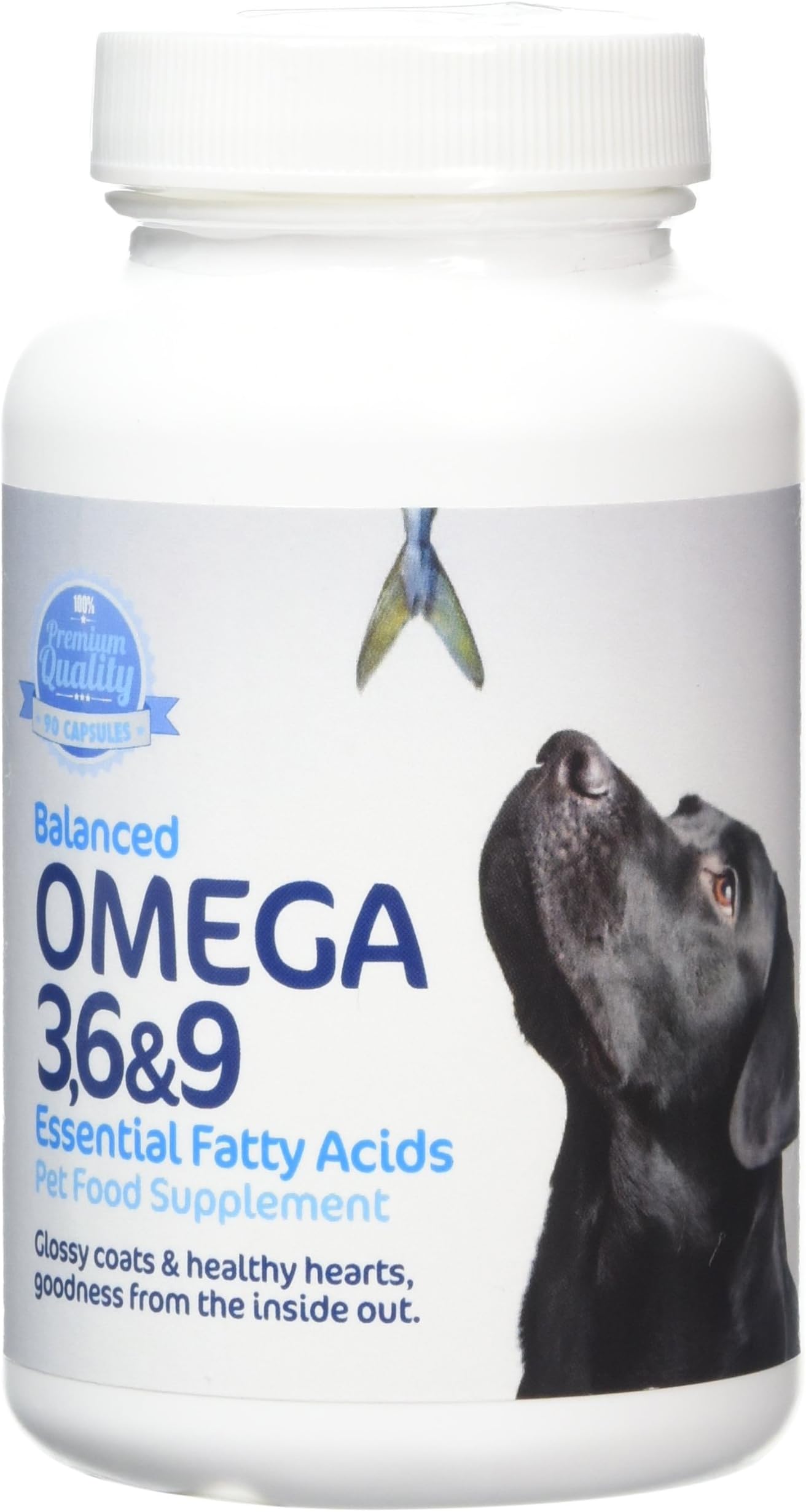 Balanced Omega 3, 6 and 9 Essential Fatty Acids Softgel Capsules for Dog 1000mg (Pack of 90)