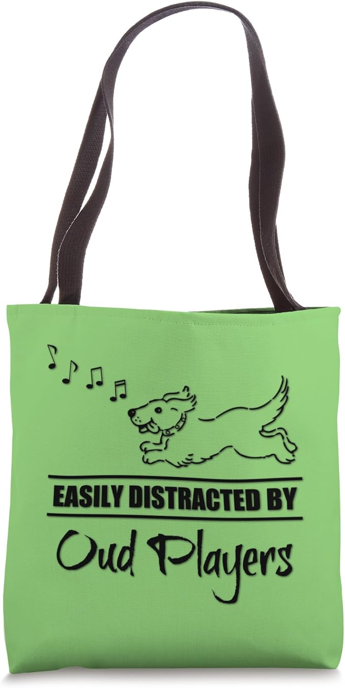 Dog Easily Distracted By Oud Players Music Notes Tote Bag