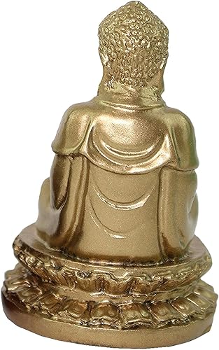 Miniatura 4 de 16 figuras de Buda meditación de oro de 2 pulgadas de alto, estatuas de paz y suerte, prosperidad, pisapapeles, decoración del hogar, regalo de