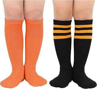 Toddler Soccer Socks Boys Girls Knee High Striped Tube Socks Kids School Uniform Dress Socks Athletic Long Socks