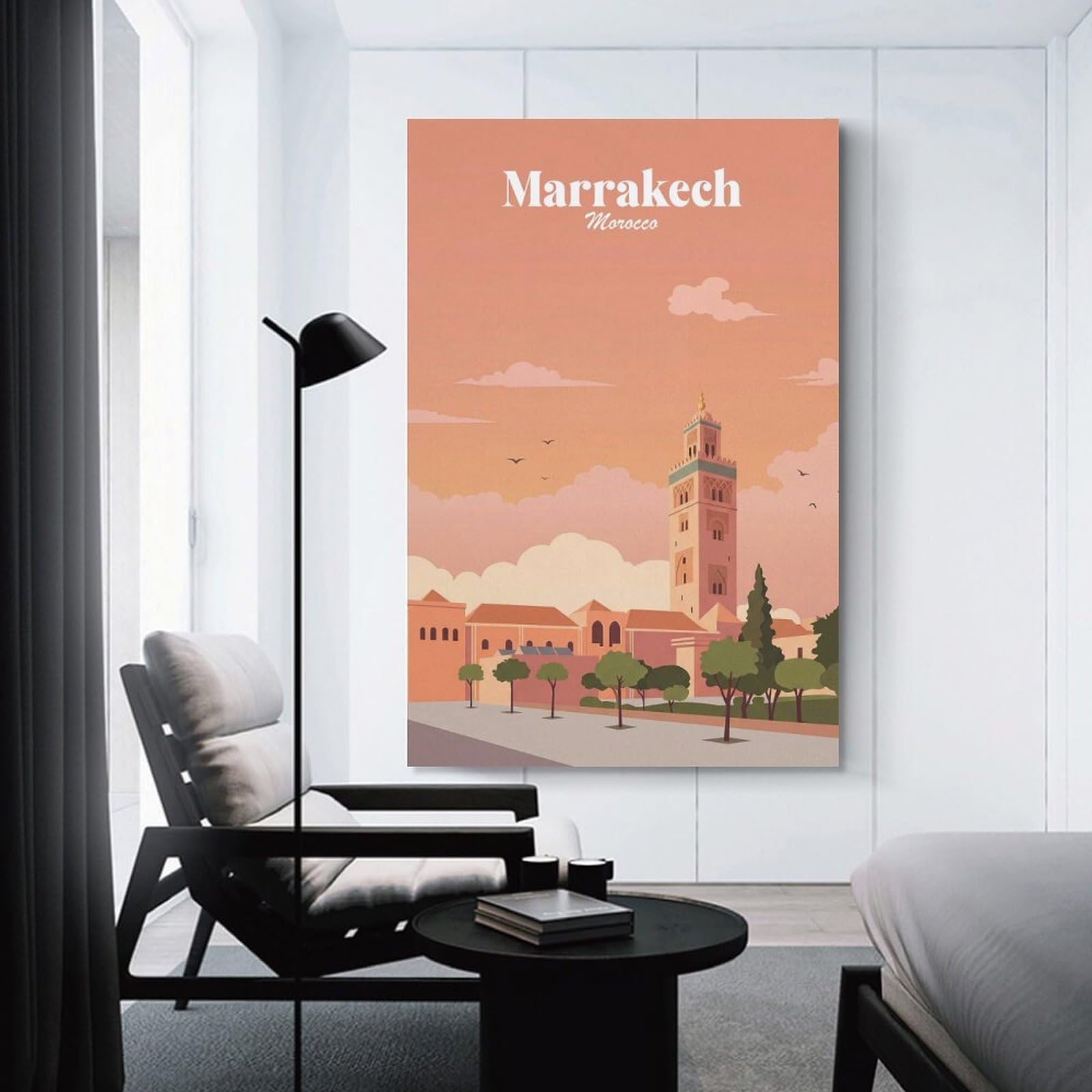 Junmoney Marrakech Morocco Home Decor Wall Art, 20x30inch(50x75cm), for Flats, Guest Rooms Or Compact Rooms, Stylish Wall Art for Fresh Spaces