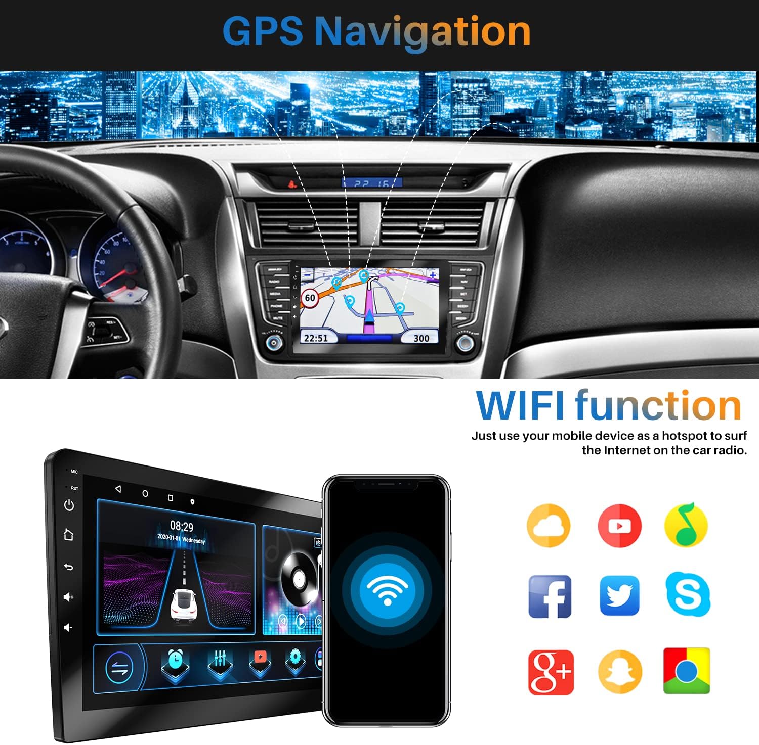 Mopect Car Stereo GPS navigation in use